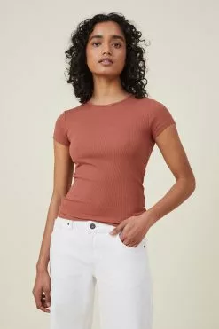 COTTON ON The One Organic Rib Crew Short Sleeve Tee