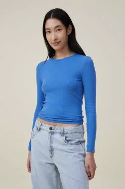 COTTON ON The One Organic Rib Crew Long Sleeve Top