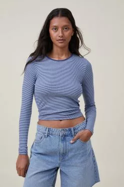 COTTON ON The One Organic Rib Crew Long Sleeve Top