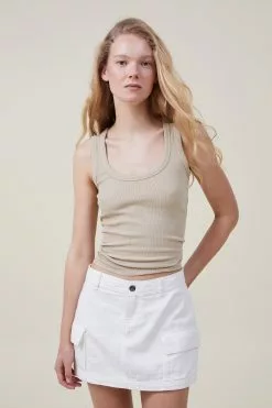COTTON ON The One Organic Rib Scoop Tank
