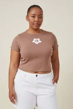 COTTON ON Curve Micro Rib Baby Graphic Tee