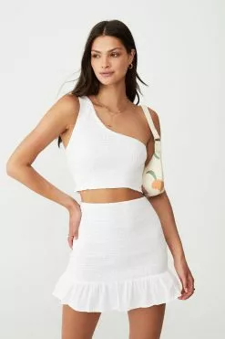 COTTON ON One Shoulder Shirred Top