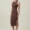 COTTON ON Rib Racer Midi Dress