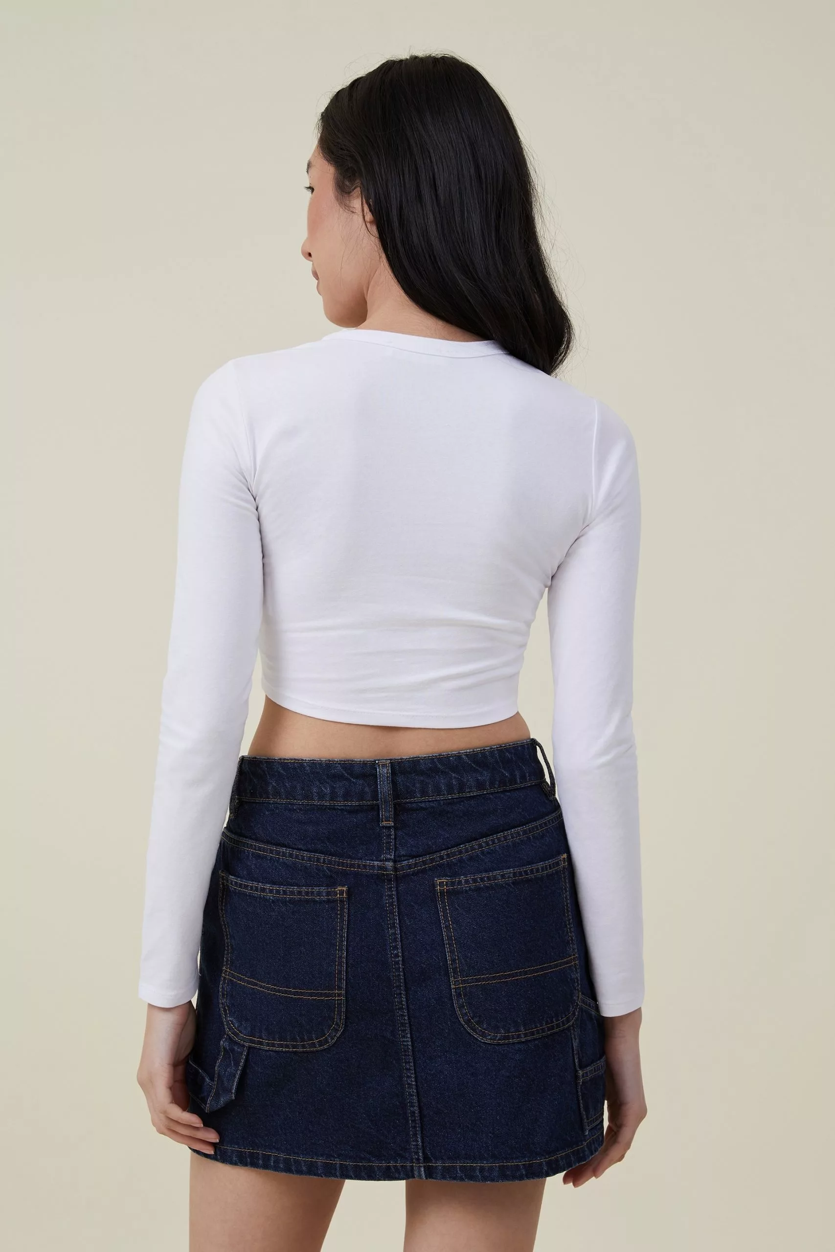 COTTON ON Micro Crop Long Sleeve Top - Image 3