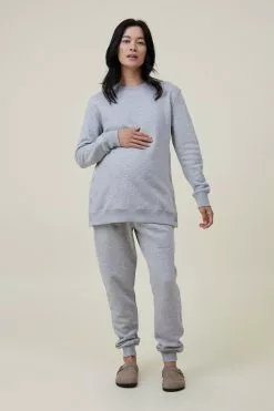COTTON ON Maternity Classic Stud Side Crew Fleece