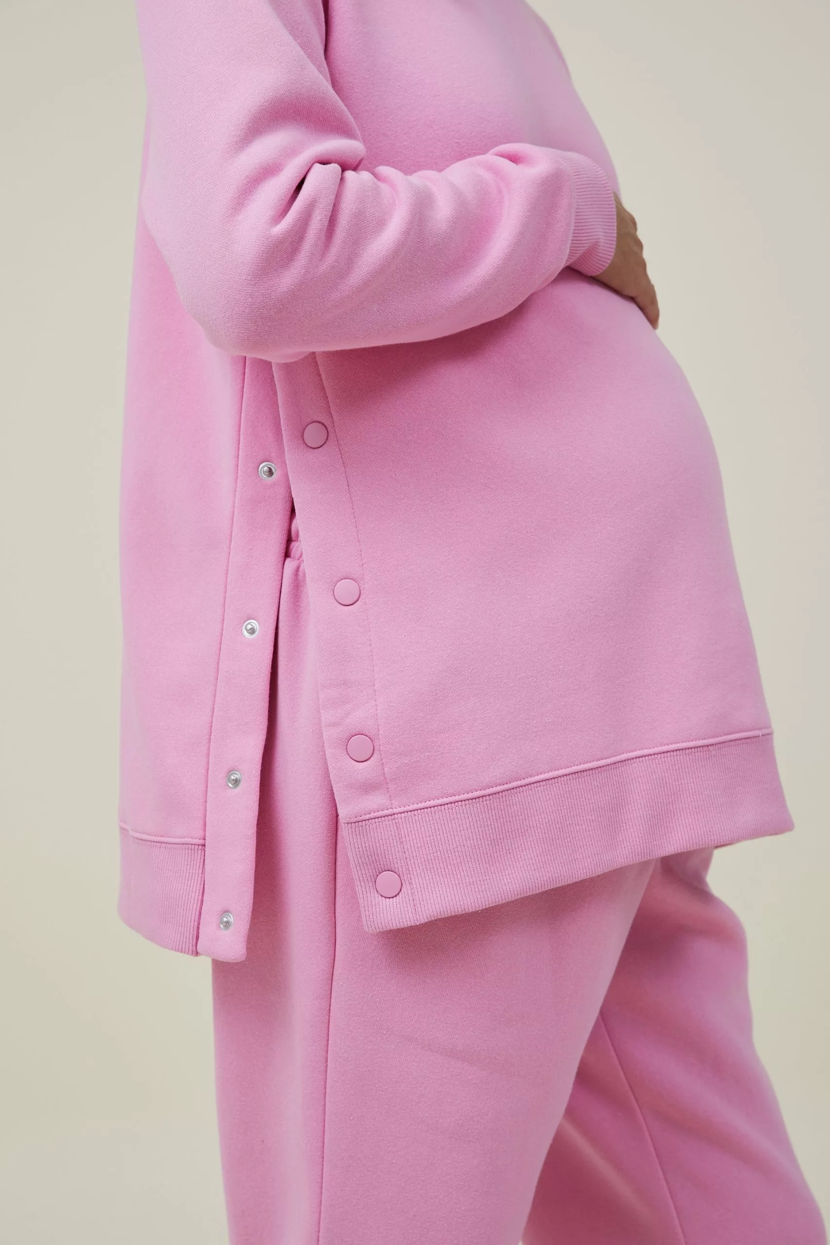 COTTON ON Maternity Classic Stud Side Crew Fleece - Image 2