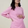 COTTON ON Maternity Classic Stud Side Crew Fleece