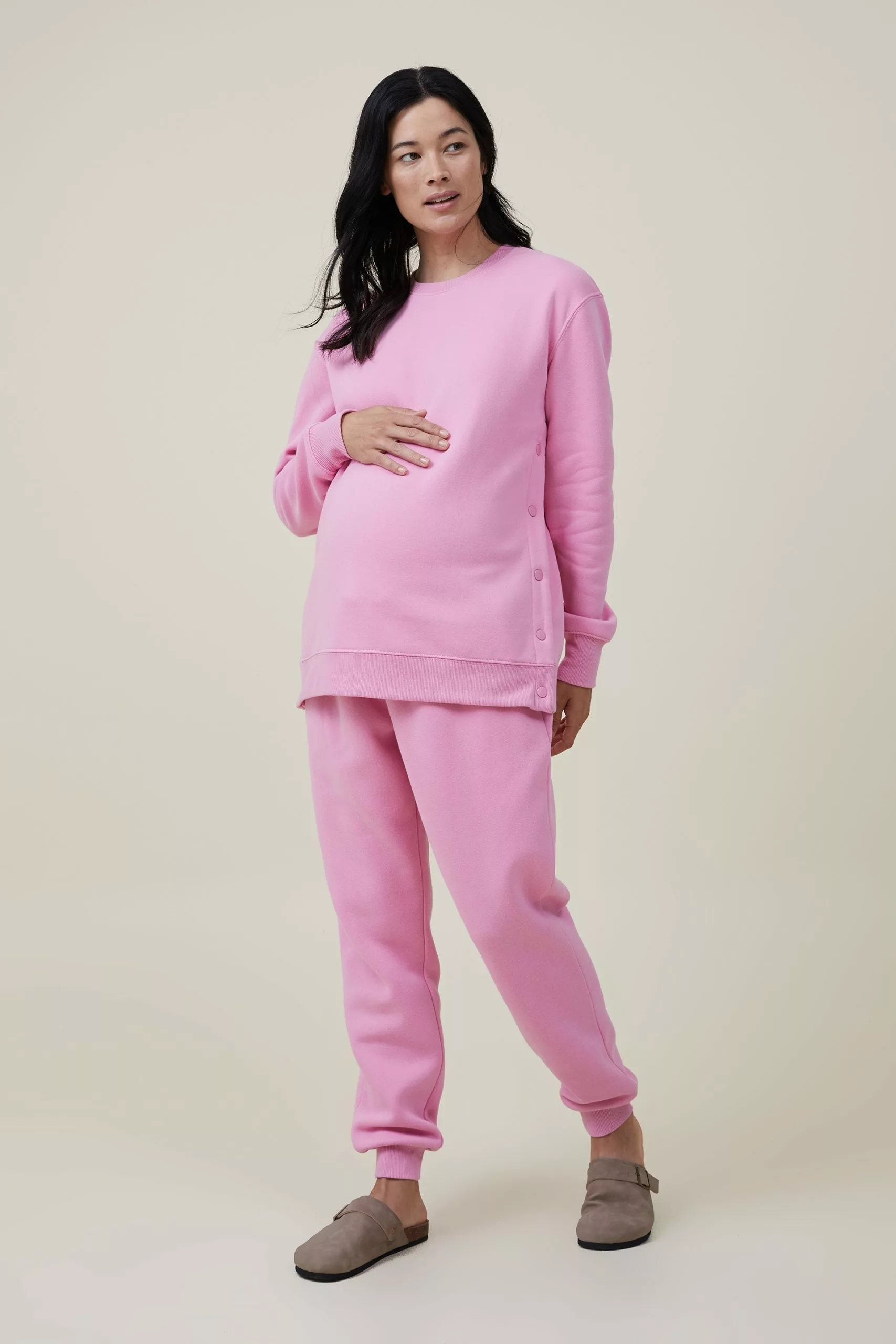 COTTON ON Maternity Classic Stud Side Crew Fleece - Image 4