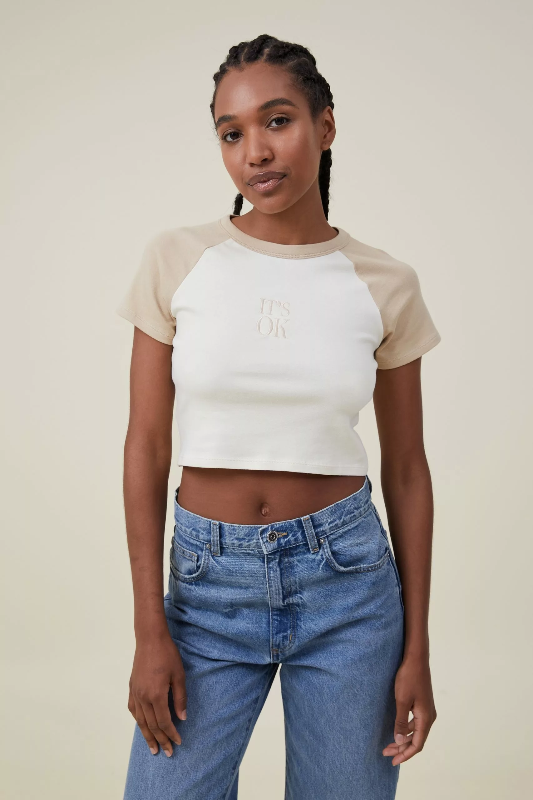 COTTON ON Micro Fit Rib Raglan Graphic Tee - Image 2