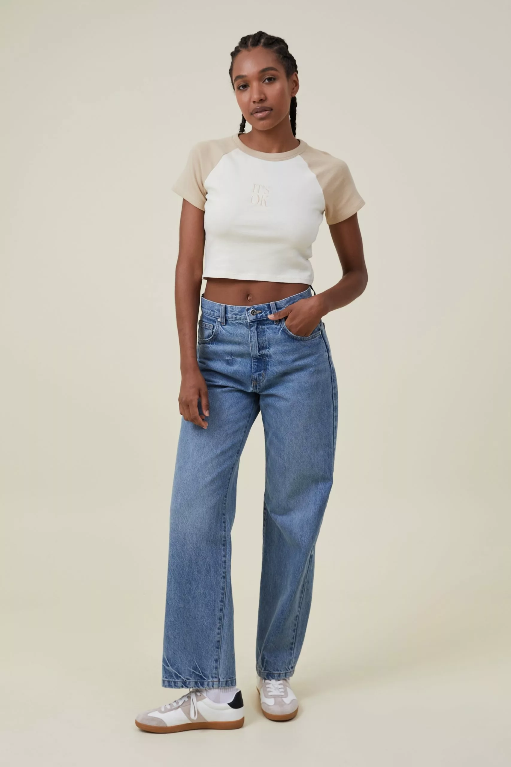 COTTON ON Micro Fit Rib Raglan Graphic Tee