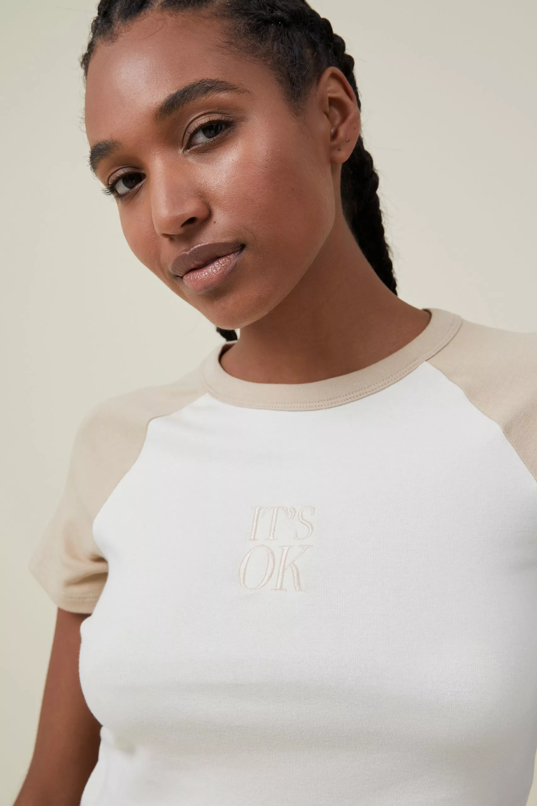 COTTON ON Micro Fit Rib Raglan Graphic Tee - Image 4