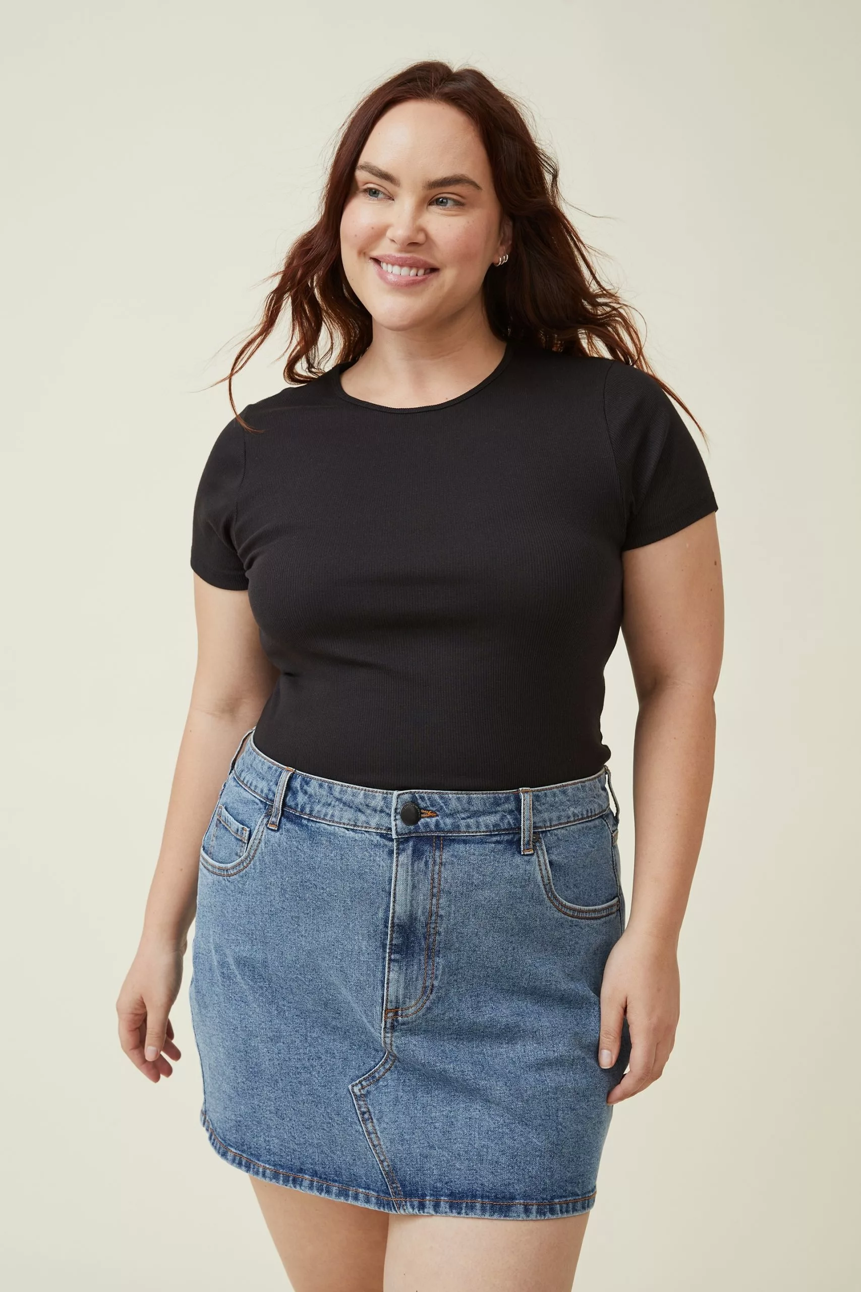 COTTON ON Curve Core Denim Mini Skirt