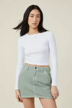 COTTON ON Staple Rib Crew Neck Long Sleeve Top