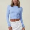 COTTON ON Staple Rib Crew Neck Long Sleeve Top