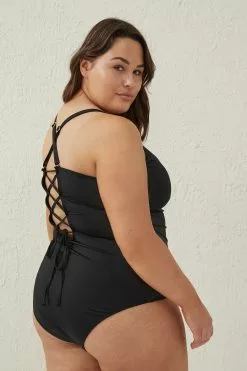 Body Curve Swim Double Layer Tie Back One Piece