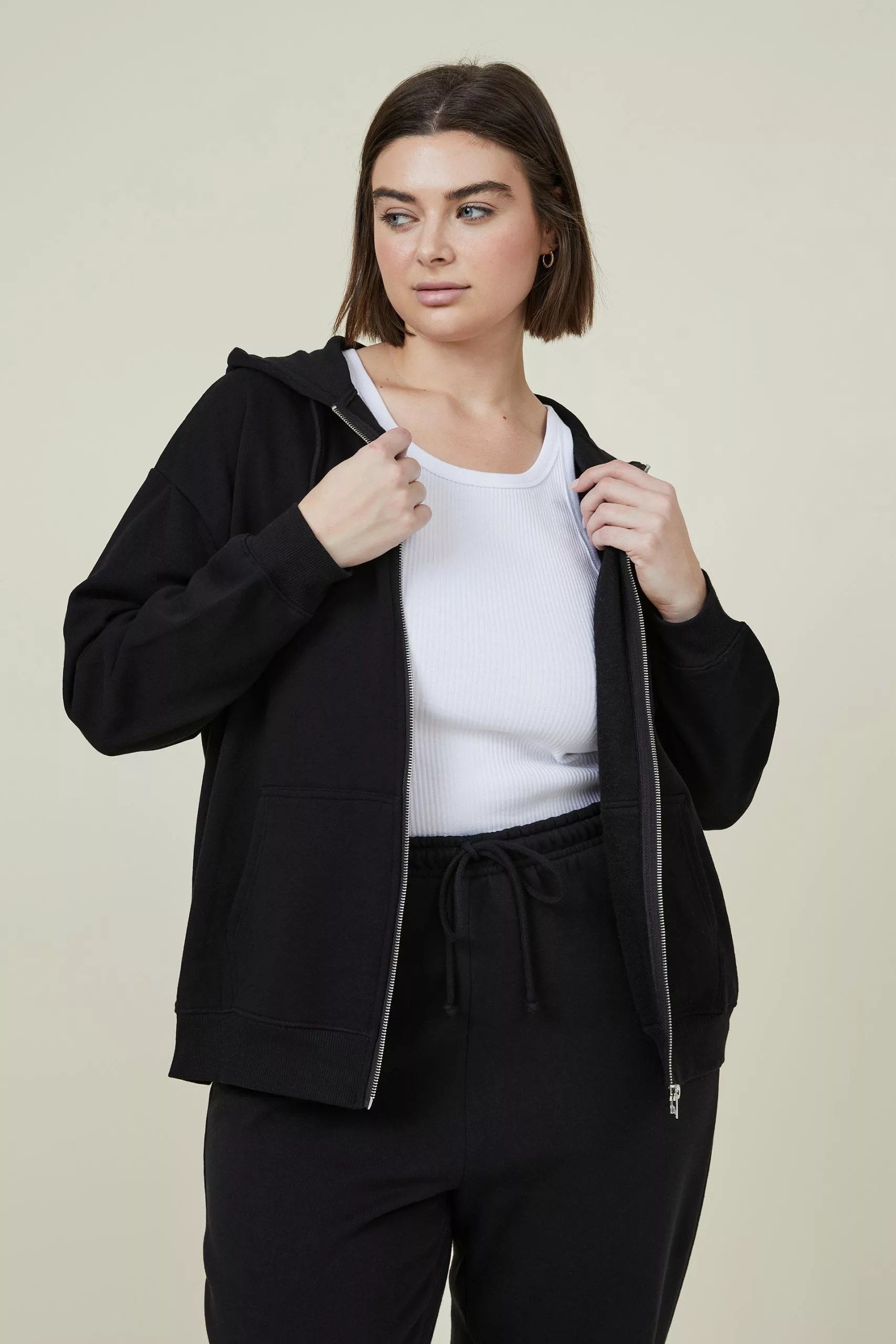 COTTON ON Curve Classic Zip Through Hoodie