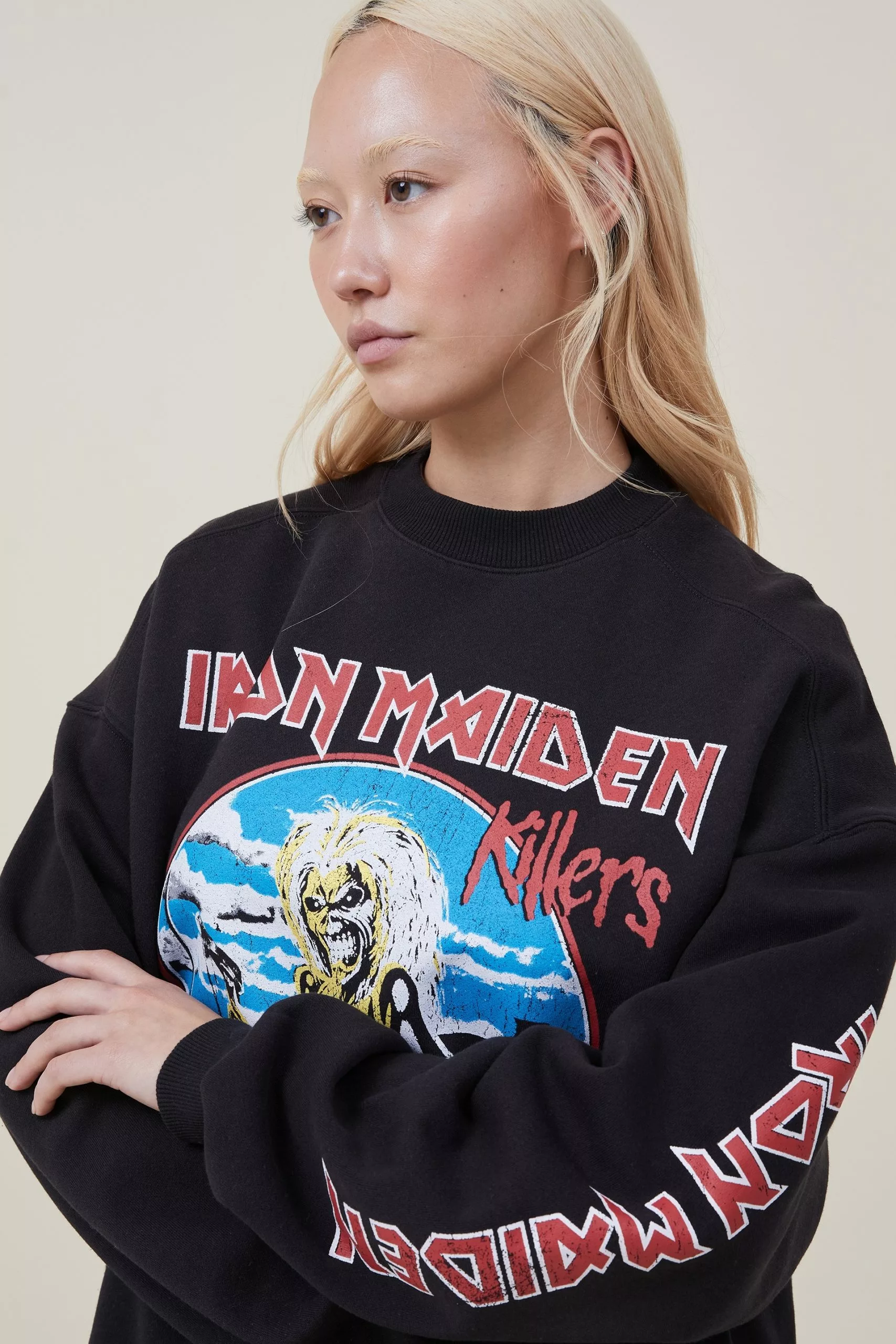 COTTON ON Graphic License Music Crew Sweatshirt - Image 4