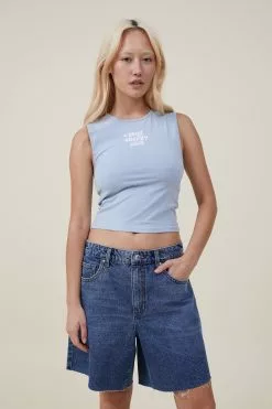 COTTON ON 90 S Crop Graphic Tank