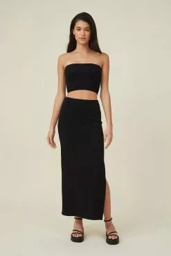 COTTON ON Rib Split Maxi Skirt
