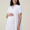 COTTON ON Maternity Friendly Textured Tiered Shirt Dress