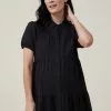 COTTON ON Maternity Friendly Textured Tiered Shirt Dress