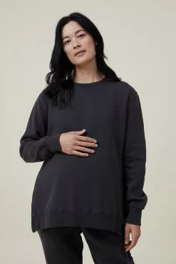 COTTON ON Maternity Classic Washed Side Split Crew Fleece