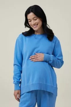 COTTON ON Maternity Classic Washed Side Split Crew Fleece