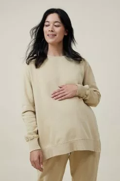 COTTON ON Maternity Classic Washed Side Split Crew Fleece