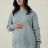 COTTON ON Maternity Classic Washed Side Split Crew Fleece