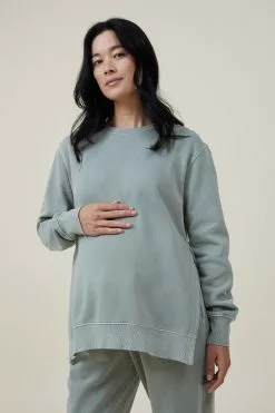 COTTON ON Maternity Classic Washed Side Split Crew Fleece