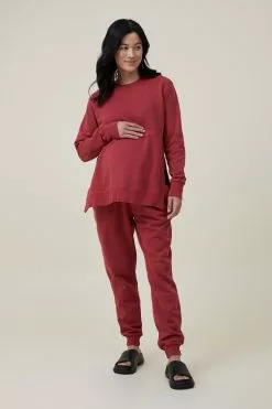 COTTON ON Maternity Classic Washed Side Split Crew Fleece