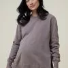 COTTON ON Maternity Classic Washed Side Split Crew Fleece