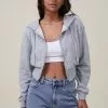 COTTON ON Cropped Fitted Zip Through