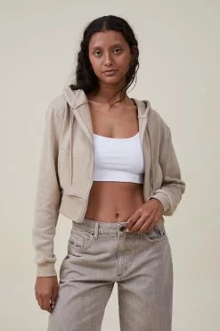 COTTON ON Cropped Fitted Zip Through