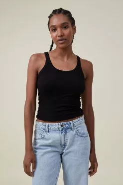 COTTON ON Staple Rib Scoop Neck Tank