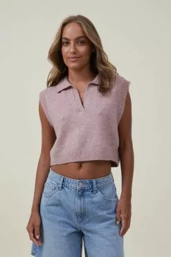 COTTON ON Blondie Crop Collar Vest