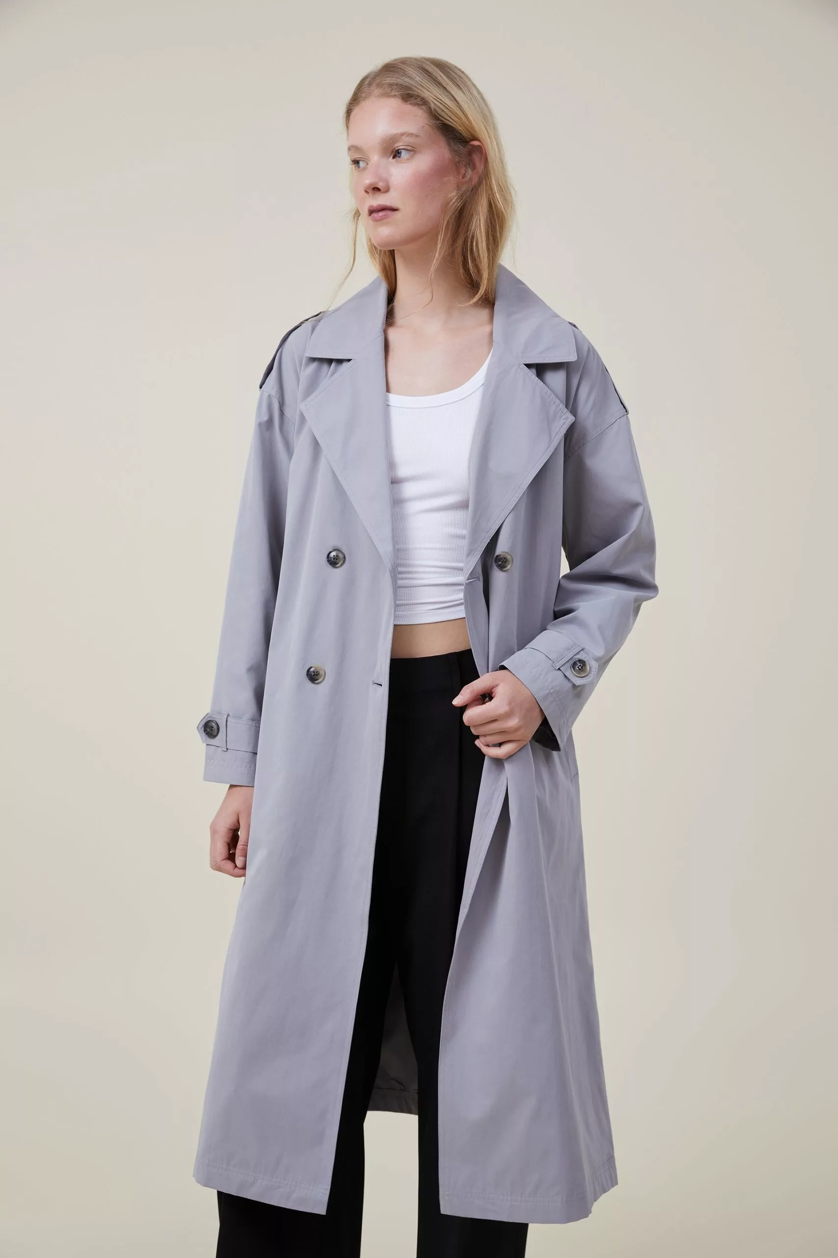 COTTON ON Drop Shoulder Trench Coat