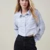 COTTON ON Cropped Boyfriend Flannel Shirt