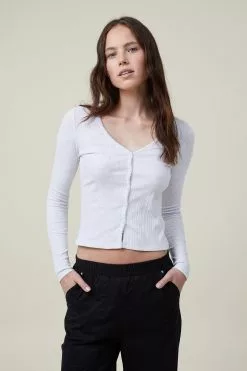 COTTON ON Moss Button Down Long Sleeve Top