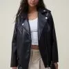 COTTON ON Faux Leather Oversized Biker Jacket