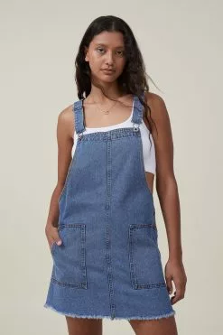 COTTON ON Denim Utility Pinafore Dress