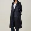 COTTON ON Faux Leather Trench Coat