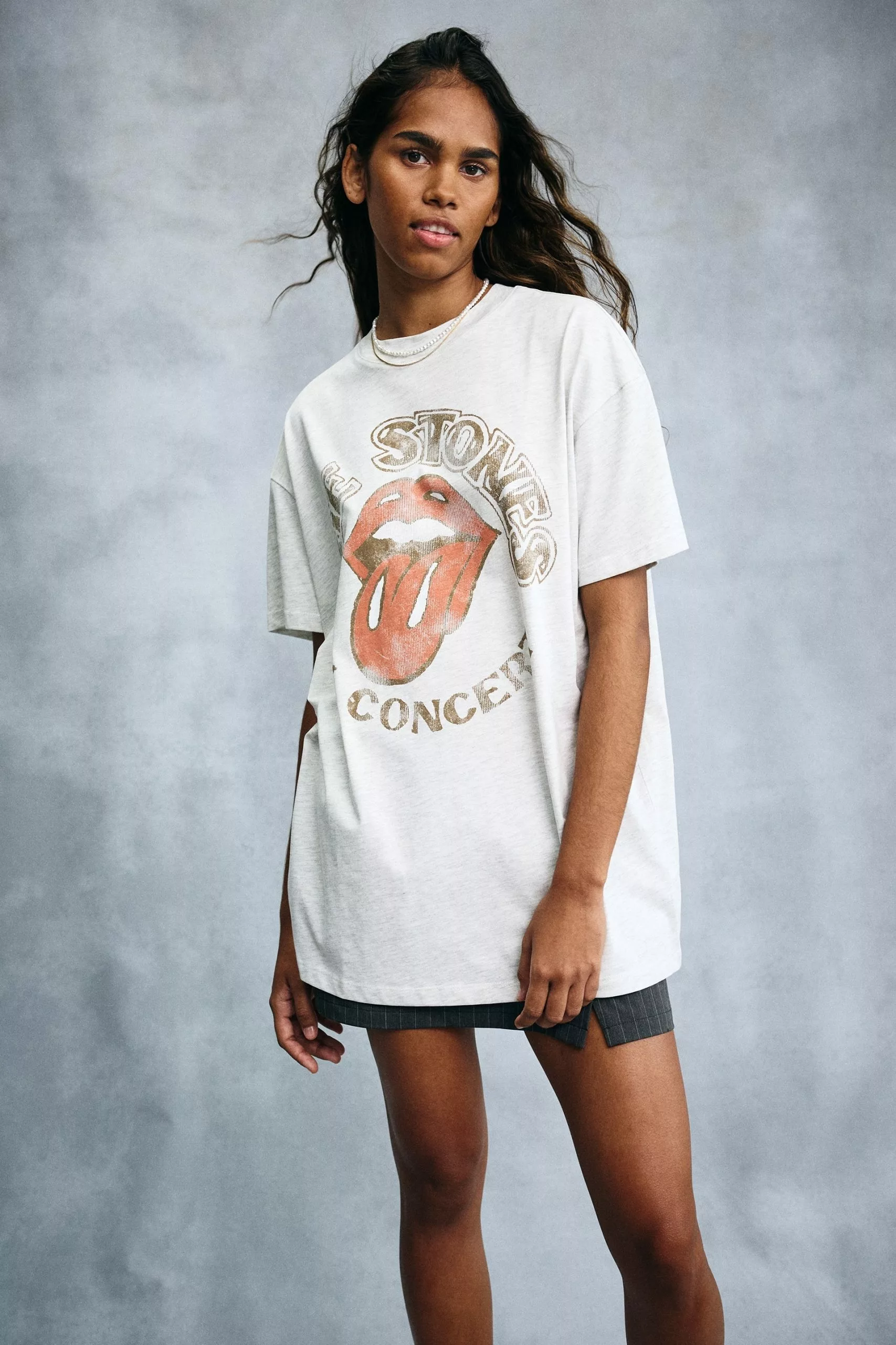 COTTON ON Oversized Rolling Stones Music Tee