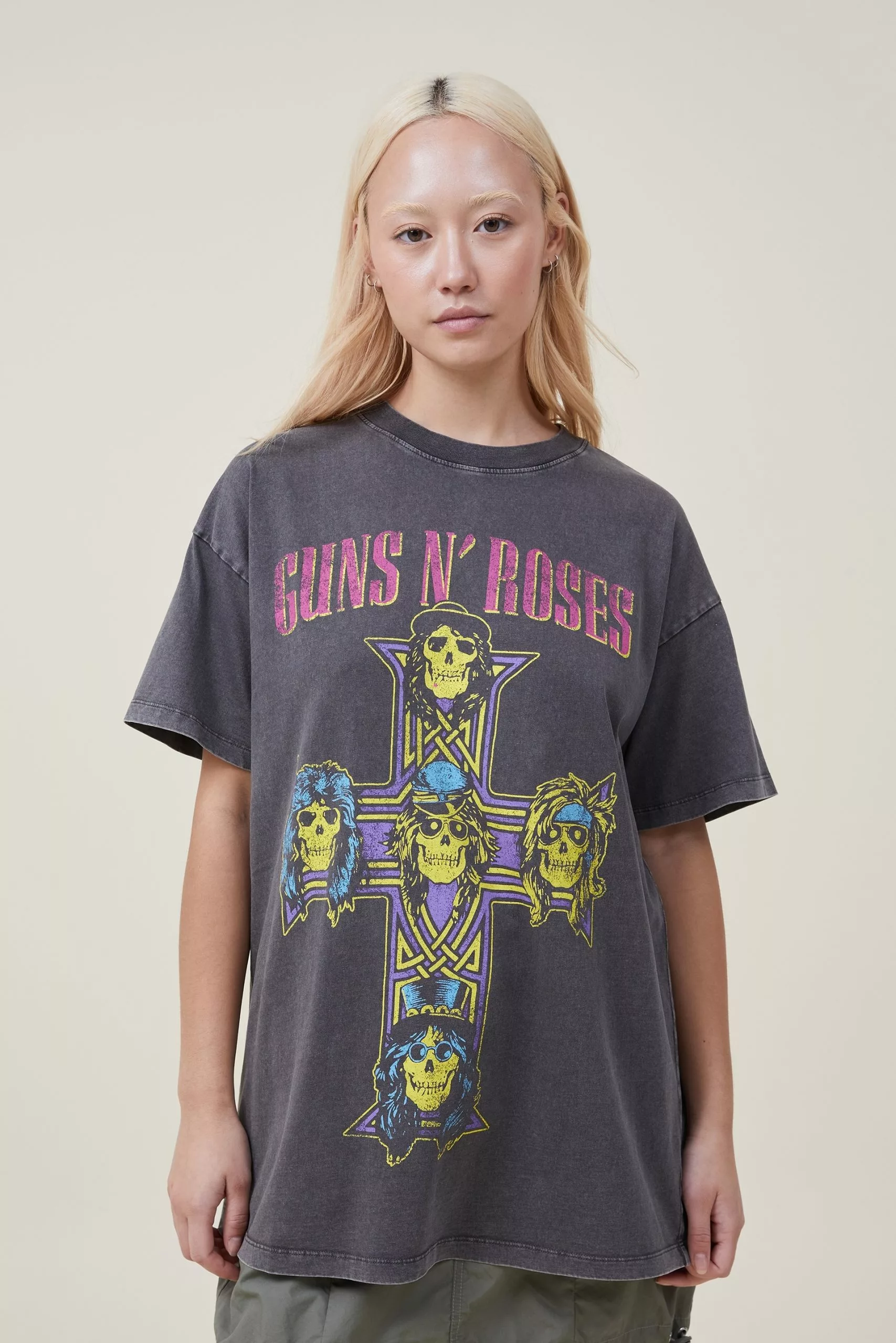 COTTON ON Oversized Fit Guns N Roses Tee