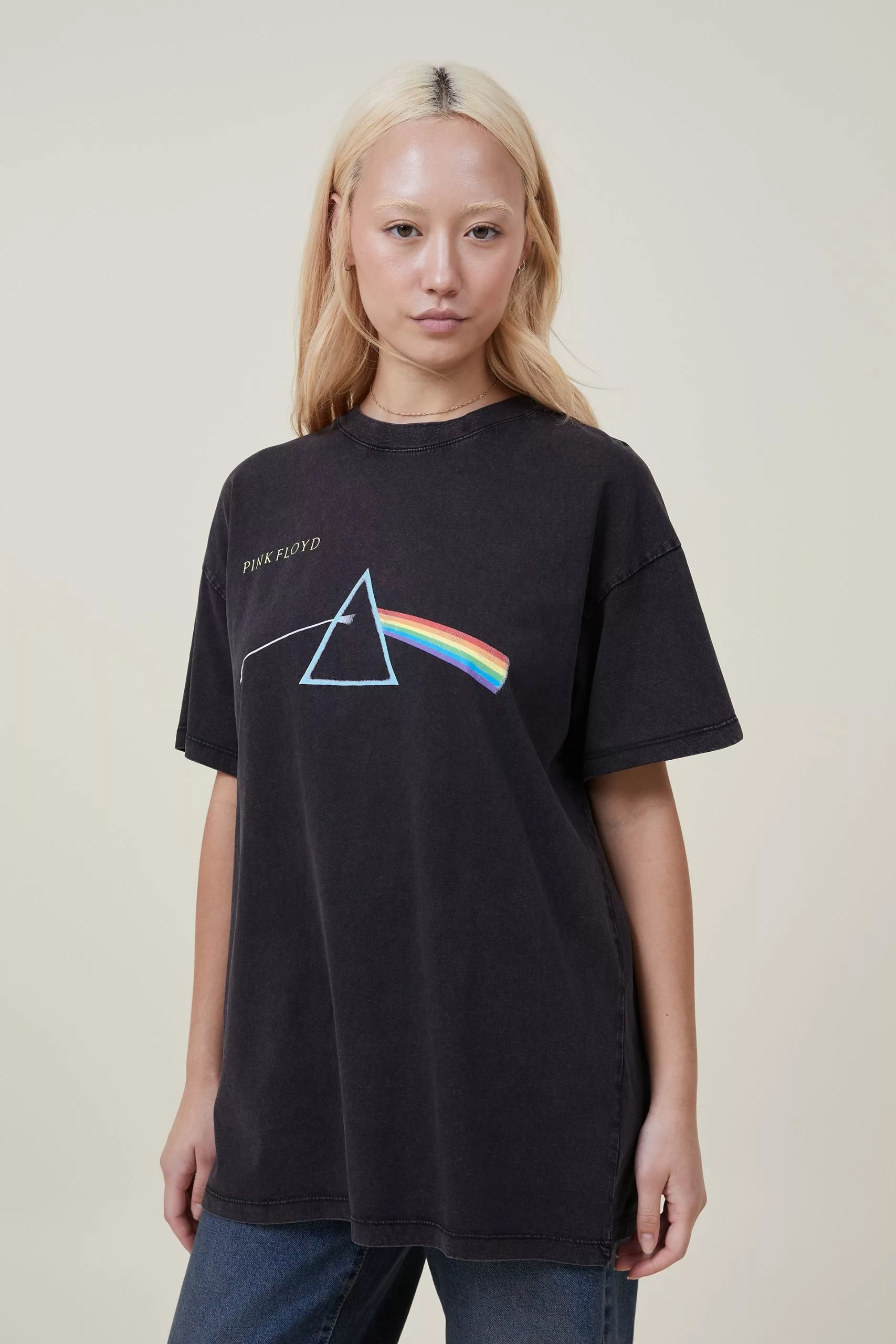 COTTON ON Oversized Fit Pink Floyd Music Tee