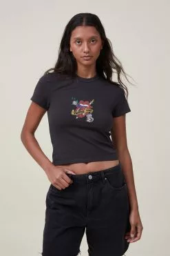 COTTON ON Fitted Music Graphic Longline Tee