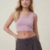 COTTON ON Cotton Scoop Neck Crop Vest