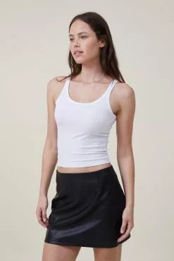 COTTON ON Arden Faux Leather Mod Mini Skirt