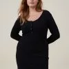 COTTON ON Curve Henley Knit Mini Dress