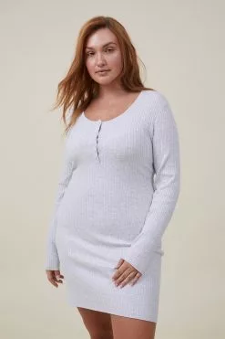 COTTON ON Curve Henley Knit Mini Dress